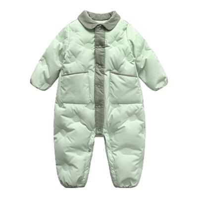 迷你巴拉巴拉羽绒连体衣衬衫领