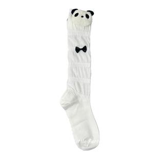 Little Fortune女袜熊猫袜子白色百搭小腿堆堆日系可爱JK甜美软萌
