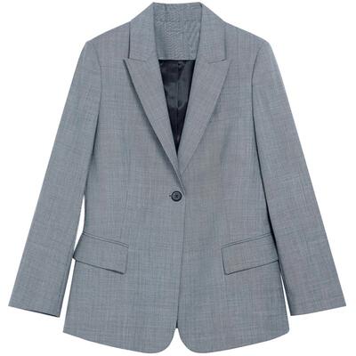 BLUE ERDOS格雷系翻领精纺羊毛西装女外套B245J1011