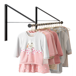 阳台护栏隐形折叠收缩晾衣架壁挂式靠墙挂衣杆单侧客厅晒衣杆打孔