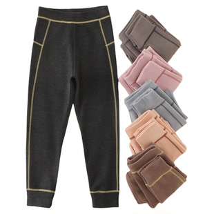 德绒儿童保暖裤男童女童打底裤中学生大童加绒秋裤宝宝绒裤内穿