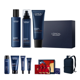 【情人节礼物送男友】欧莱雅男士淡纹套装紧致抗皱水乳护肤品男生