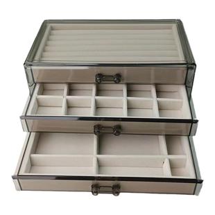 亚克力多层抽屉式收纳盒2025年新款耳环耳钉项链戒指防氧化饰品盒