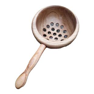 搅团鱼鱼木头漏勺木质漏瓢疙瘩汤凉鱼凉虾做面鱼工具实木家用餐具