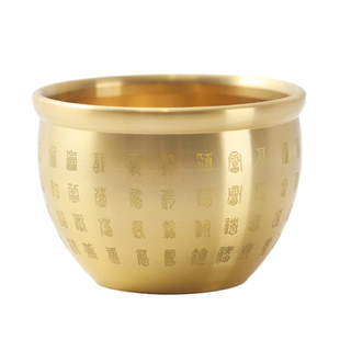 黄铜小香炉百福香炉上香家用香插供奉室内铜水缸福字缸迷你小摆件