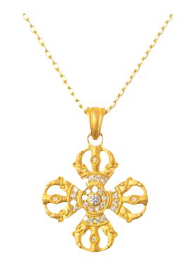 老店古法金.金刚杵项链