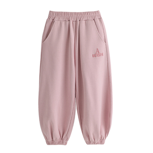 布丁哈鲁童装春装女童洋气卫裤2026春秋新款儿童休闲运动束脚裤子