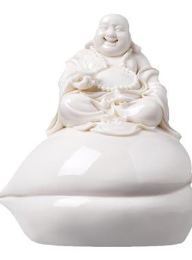 戴玉堂叶云凤陶瓷摆件《有幸遇见》大肚笑佛弥勒佛像家用家居饰品