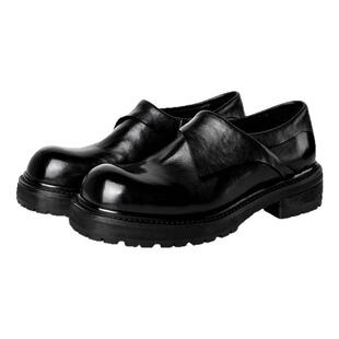 [张云龙同款]BOSSSUNWEN真皮大底乐福德比鞋增高厚底一脚蹬皮鞋