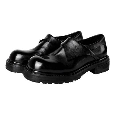 [固特异·真皮大底]BOSSSUNWEN新款乐福德比鞋增高厚底一脚蹬皮鞋