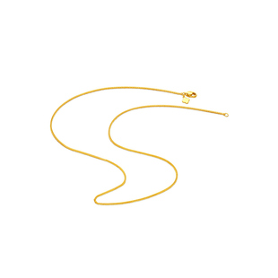 【新年礼物】周大福肖邦链素链肖邦链足金黄金项链男计价F219748