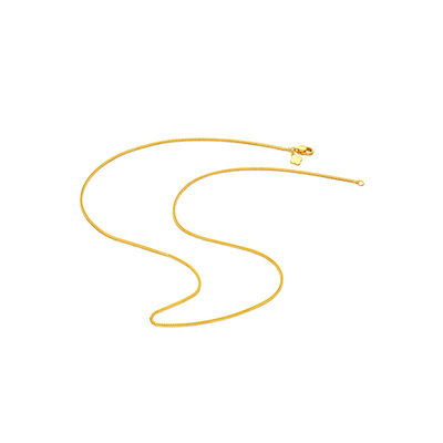 周大福简约肖邦链素链黄金项链