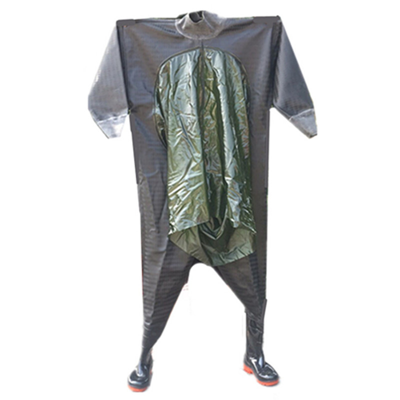 包邮挖藕服连体下水裤全身雨衣雨裤肚口防水下水衣捕鱼裤养殖服防