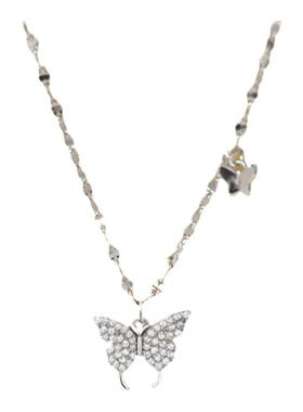 银奥999足银女生蝴蝶项链