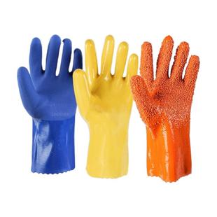 称星浸塑手套加厚棉毛耐磨橡胶防滑防油腐耐酸碱劳保胶工作皮手套