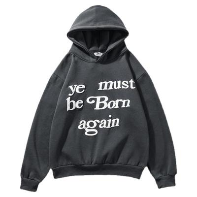 发泡印花美式潮牌连帽卫衣男