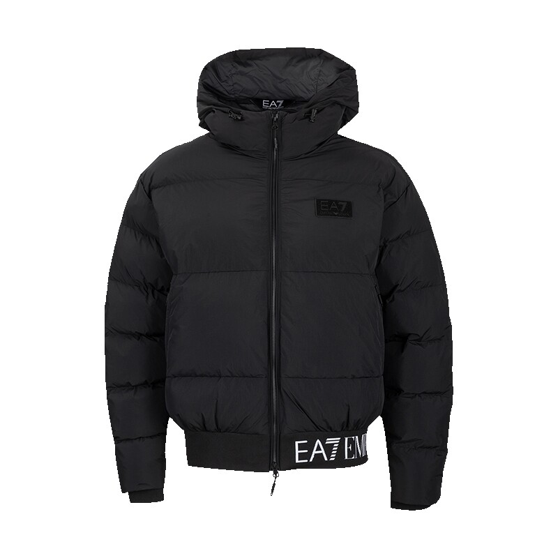 阿玛尼男经典连帽填充棉衣棉服男