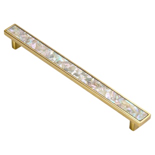 不止铜匠黄铜天然贝壳纹理长条形抽屉衣柜门把手轻奢家具装饰把手