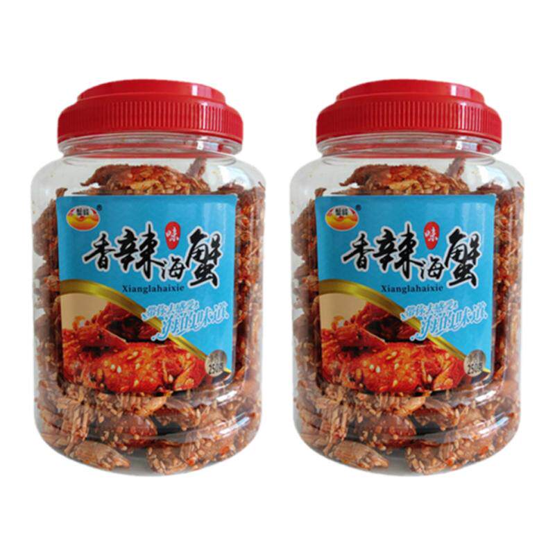 香辣小螃蟹小海蟹海鲜即食海味零食品儿时香脆小蟹干山东特产小吃