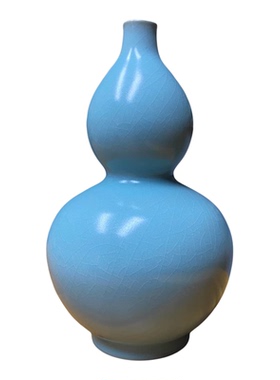 仿汝瓷葫芦福禄花瓶玄关风水摆件