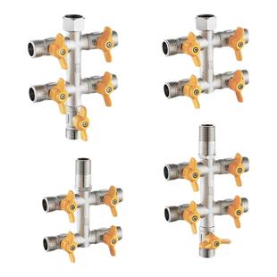 水龙头角阀分流器燃气热水器带开关一进三出四通五通水管分水阀门