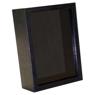 玻璃镜面中空5cm相框昆虫蝴蝶标本植物手工DIY纯黑框架平面摆台