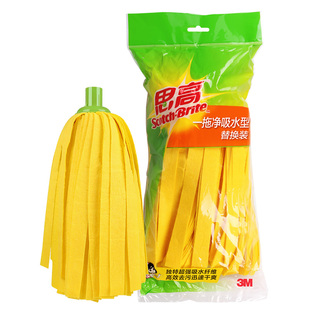 3M拖把布思高吸水替换装耐磨墩布棉线拖把头无纺拖布拧水拖把配件