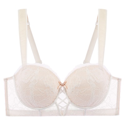 EMMAROSE夏季薄款大胸显小聚拢收副乳文胸胖mm防下垂蕾丝棉杯内衣