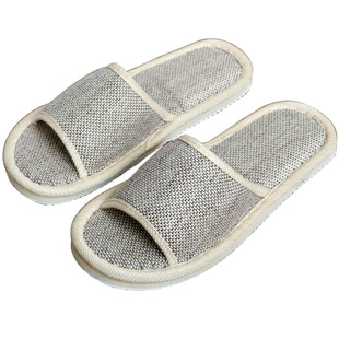 美容院会所民宿酒店拖鞋五星级男女亚麻家居室内非一次性待客静音