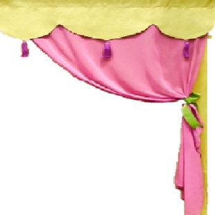 雪纺纱帘头免打孔伸缩杆双层纱黄绿橙色桃粉草绿纱帘隔断门帘窗帘