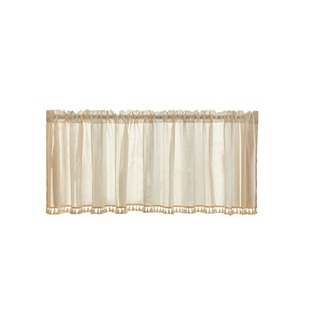 米色亚麻纱帘法式复古半帘窗帘日式短帘厨房餐厅遮挡帘门帘隔断帘