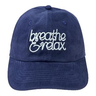 BreatheRelax呼吸放松 花体字标识 绣花刺绣棒球帽/弯檐帽/鸭舌帽