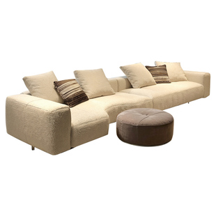 纳威异形贵妃沙发设计师创意L型转角棉麻布艺意大利新款伊夫沙发