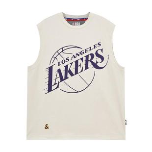 绫致杰克琼斯春季NBA联名湖人队运动纯棉罗纹圆领无袖T恤男装