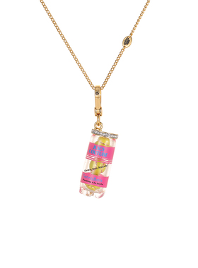 镶钻彩色网球桶吊坠项链