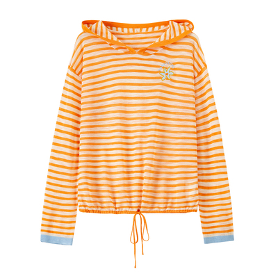 BANANACICI撞色条纹连帽针织衫