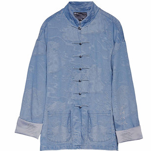 半闲集＜虎啸生风＞虎纹牛仔唐装春秋上衣国潮新中式男装国风外套