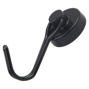 强力磁吸挂钩吸铁石挂钩圆型黑白银色强磁力挂钩旋转家用磁铁挂钩