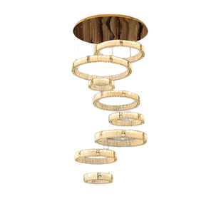 高端复式楼loft公寓楼梯吊灯轻奢水晶灯别墅挑空中空客厅大吊灯