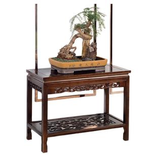 实木花架鱼缸架子底座摆台奇石桌盆景架置物架长方形沙发边几茶几