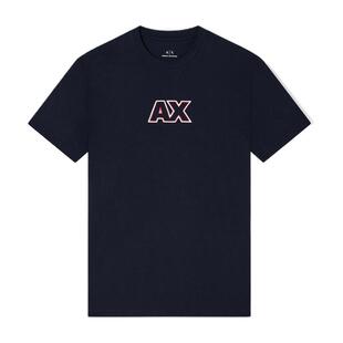 ARMANI EXCHANGE/阿玛尼冬季新款男士纯棉圆领短袖刺绣T恤官方