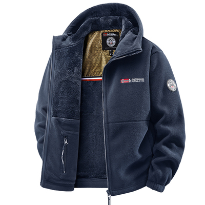 摇粒绒外套连帽加绒加厚卫衣开衫