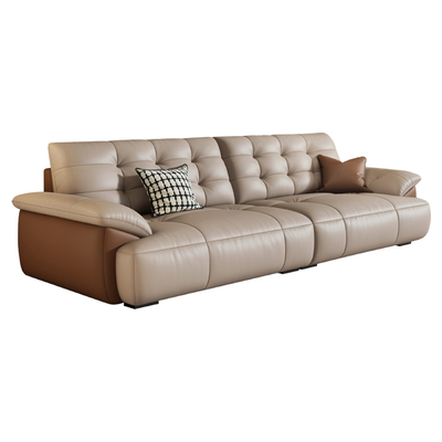 岚瑟琳意式复古头层牛皮真皮沙发