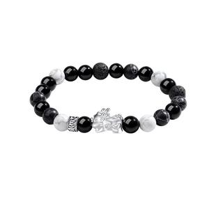 【自营】daisy beauty999貔貅手链款黑曜石轻奢小众纯银手链男款