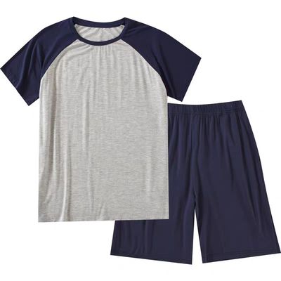 夏男女士插肩拼接短袖棉长裤短裤