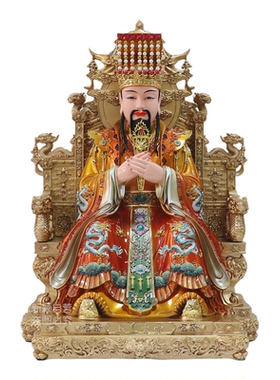 新款树脂神像铜彩玉帝王母像