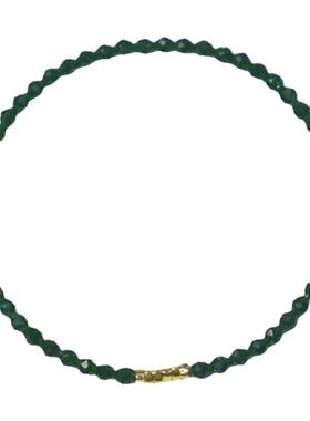 朴朴家绿砂石铜镀18K金原创手串