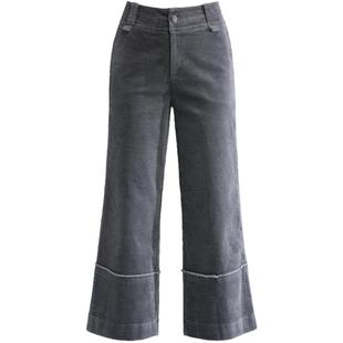 八分直筒裤女秋冬女裤新款宽松小个子灯芯绒裤子阔腿裤九分条绒裤