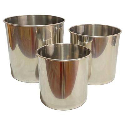 加厚无磁不锈钢无耳水桶汤桶水桶商用油桶带盖圆桶储水桶304mm桶