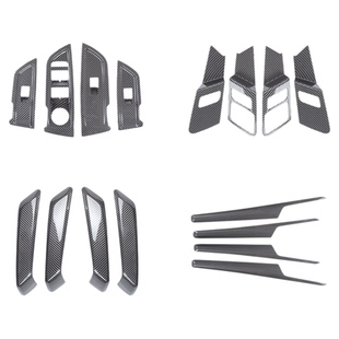 适用于奥迪Q5L内扶手装饰条车门把手内饰碳纤改装拉手保护贴配件
